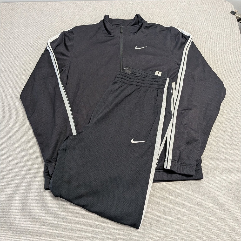 Nike Basketball Tracksuit Men's Black XL Jacket L Pants Polyester Athletic Set